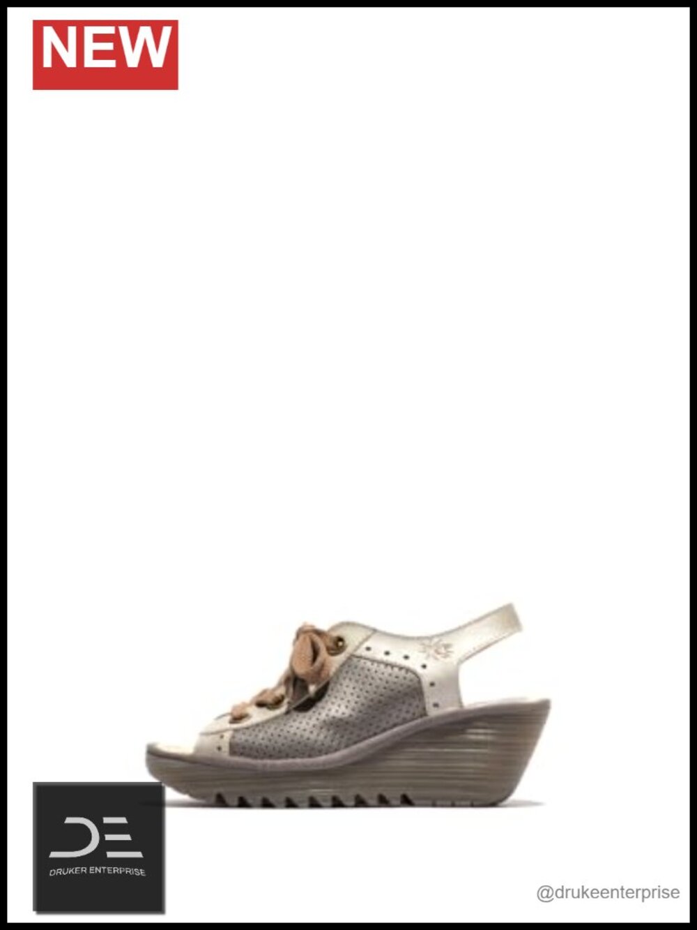 FLY London Women's Yuta Wedge Sandals Lace Up Leather Cushioned Insole